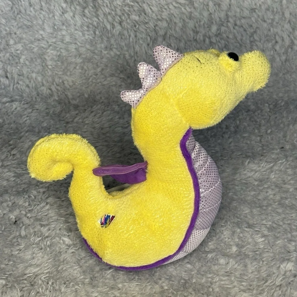 Ganz Webkinz Lil Kinz Seahorse Plush Yellow Purple Stuffed Animal Toy No Code